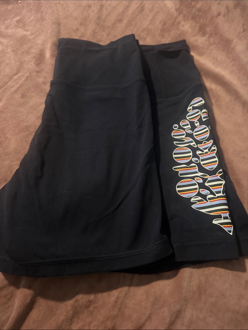 Free people movement -2 or Black Active Shorts 1 w/Colorful Stripe Logo-S
